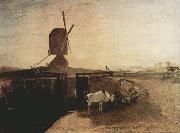 Joseph Mallord William Turner Grand Junction Canal at Southall Mill Windmill and Lock (mk31) oil painting on canvas